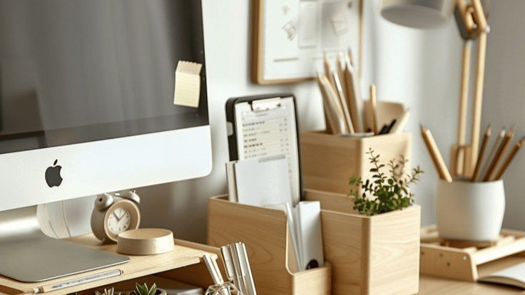 organized desk with minimal clutter