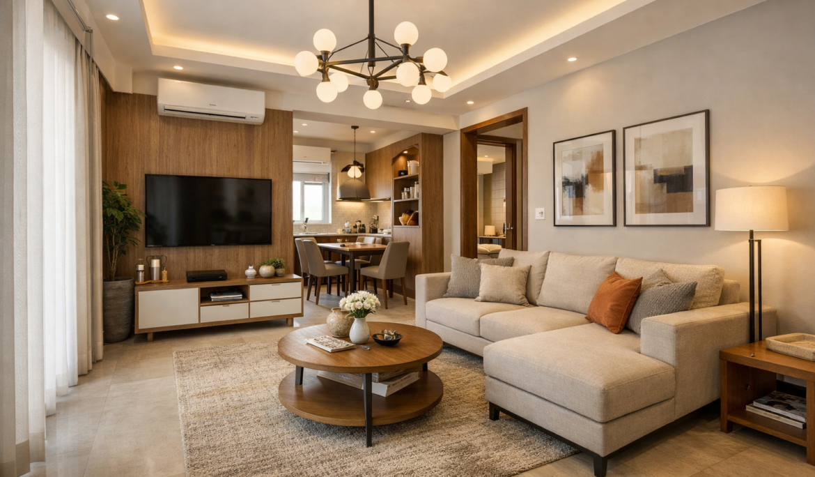 Flat Interior Designer in Lucknow – Modern Living Room Design