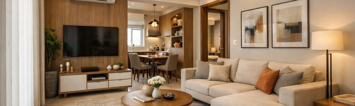 Flat Interior Designer in Lucknow – Modern Living Room Design