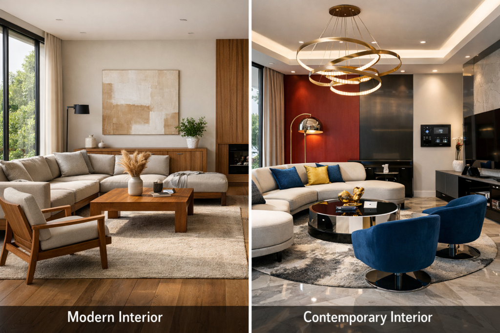 Modern vs Contemporary Interior Design: Key Differences